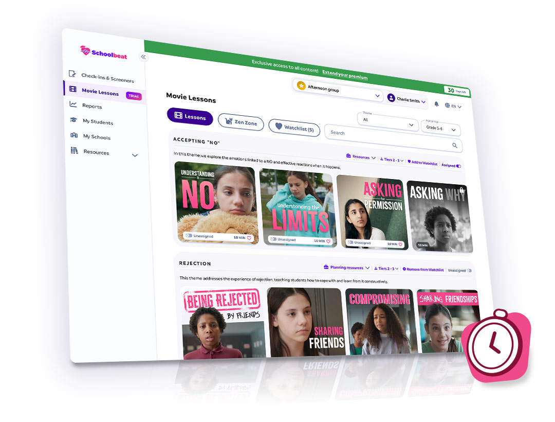 Teacher celebrating with students in classroom