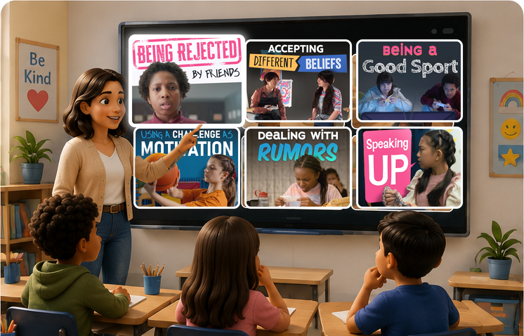 Teacher picking a lesson from the Schoolbeat library